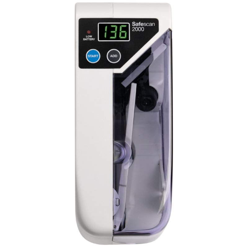 Safescan geldtelmachine 2000, grijs, 600 biljetten/minuut